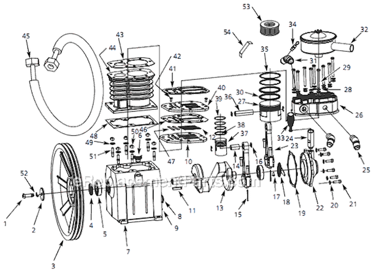 Page B Diagram and Parts List for EX840301 2006 Campbell Hausfeld Compressor